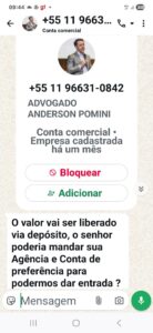 esse número de telefone NÃO pertende ao Dr. Pomini, tampouco ao escritório Pomini Advogados.